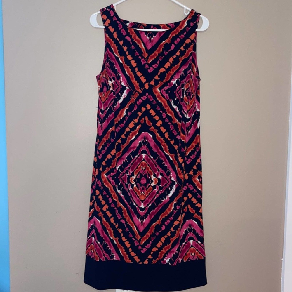 AB Studio Women’s Geometric Sleeveless Sheath Dress Size Large